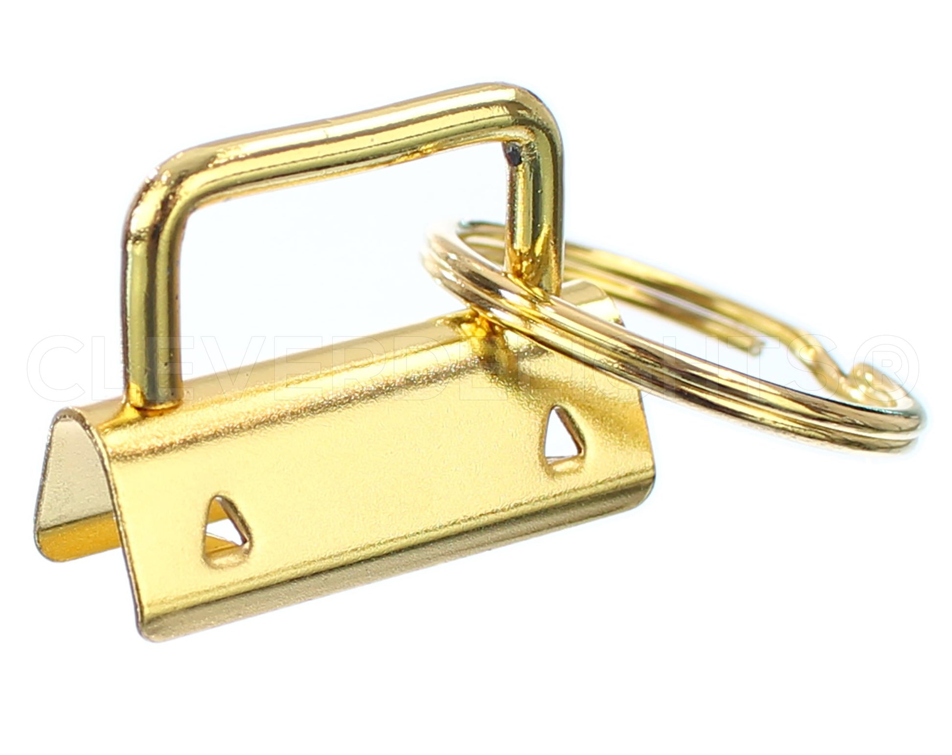 1.25" Key Fob Hardware Sets With Key Rings - Gold Color