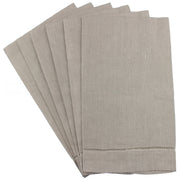 Hemstitch Fingertip Towels - Linen/Cotton Blend - Stone