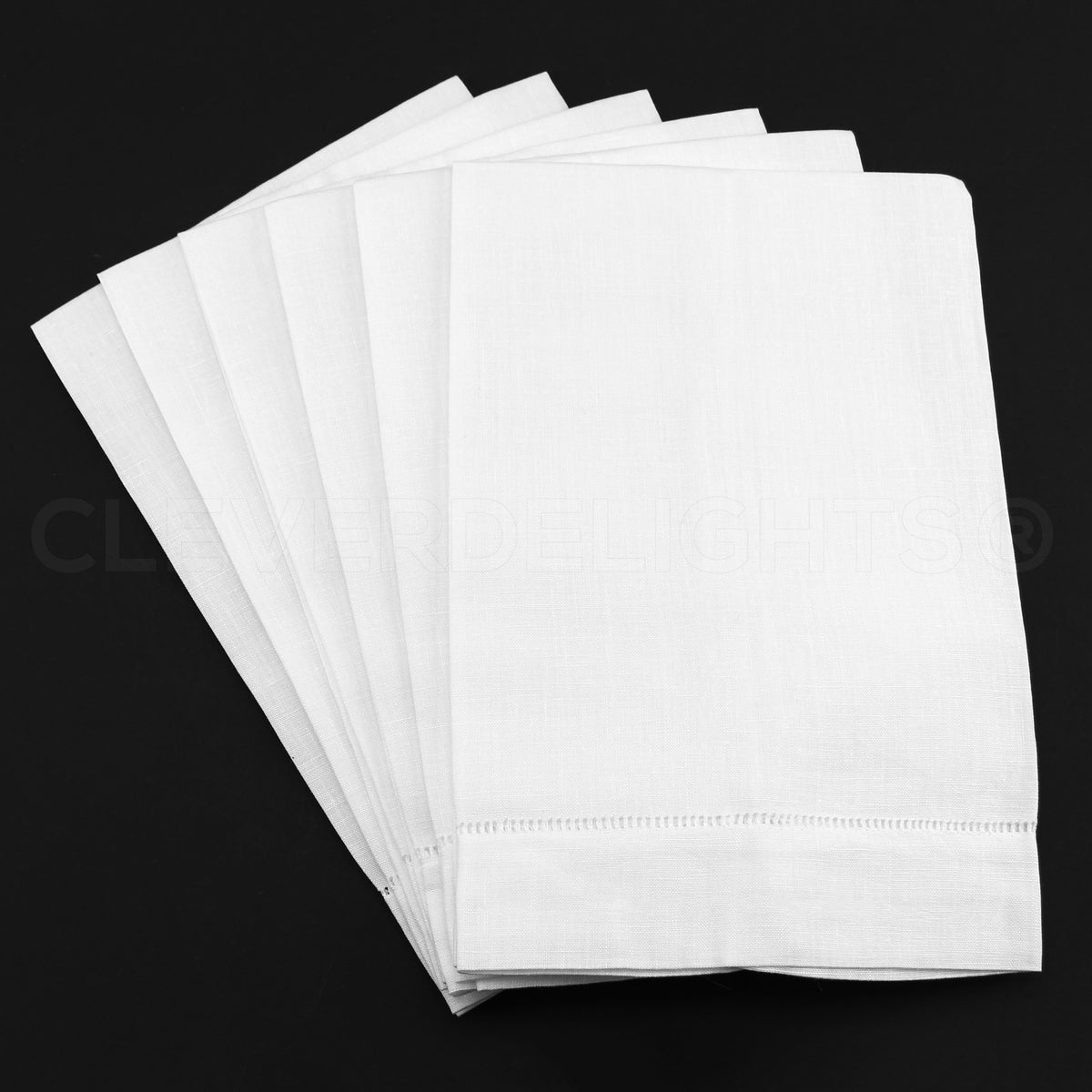 diamond weave linen small hand towel - white