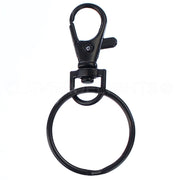 1.5" Swivel Lobster Clasps With Key Rings - Dark Black Color