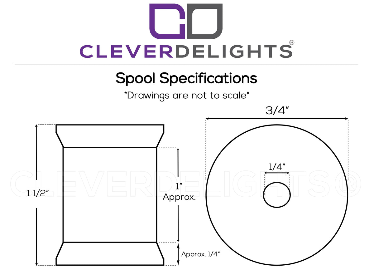 CleverDelights Plastic Spools - 3 x 2 3/4 - Black - 100 Pack