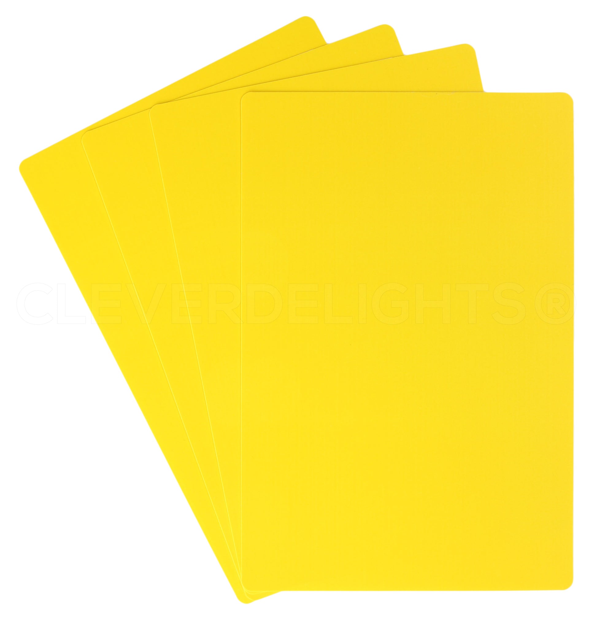 Yellow Plastic Cards - 4" x 6"