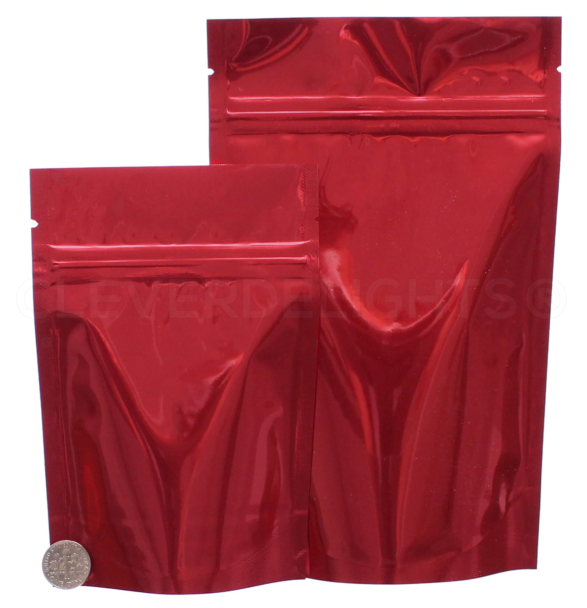 CleverDelights Glossy Red Stand Up Pouches