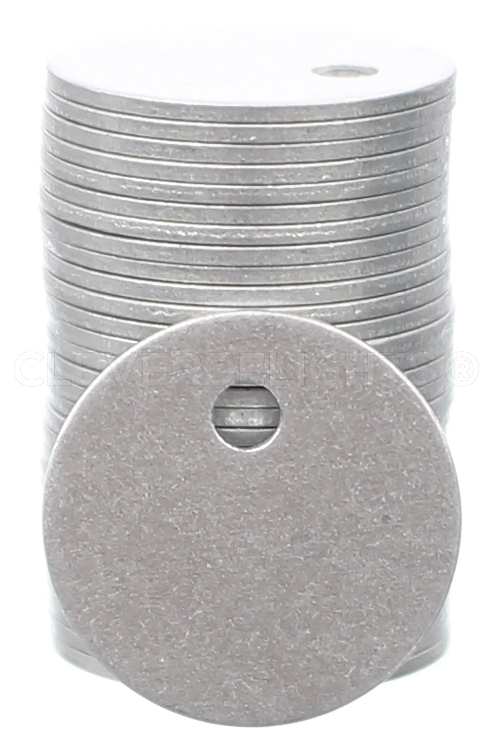 1/2" Raw Aluminum Stamping Blanks - 2mm Hole - 22 Gauge (.025")