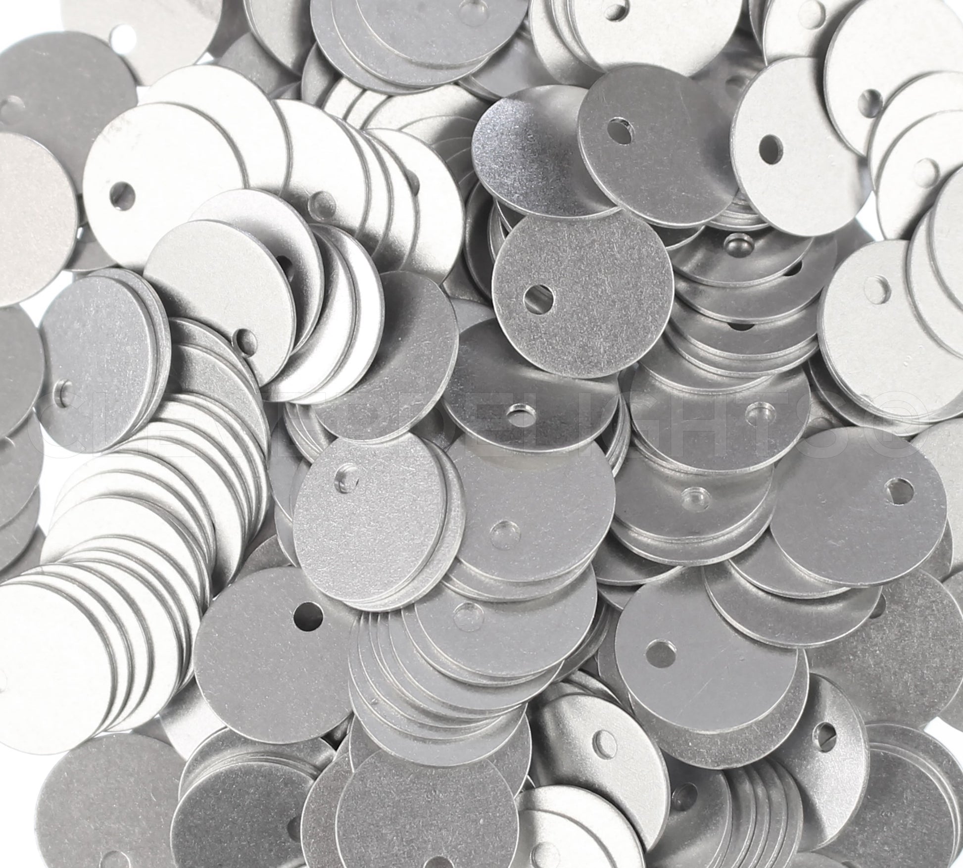 1/2" Raw Aluminum Stamping Blanks - 2mm Hole - 22 Gauge (.025")