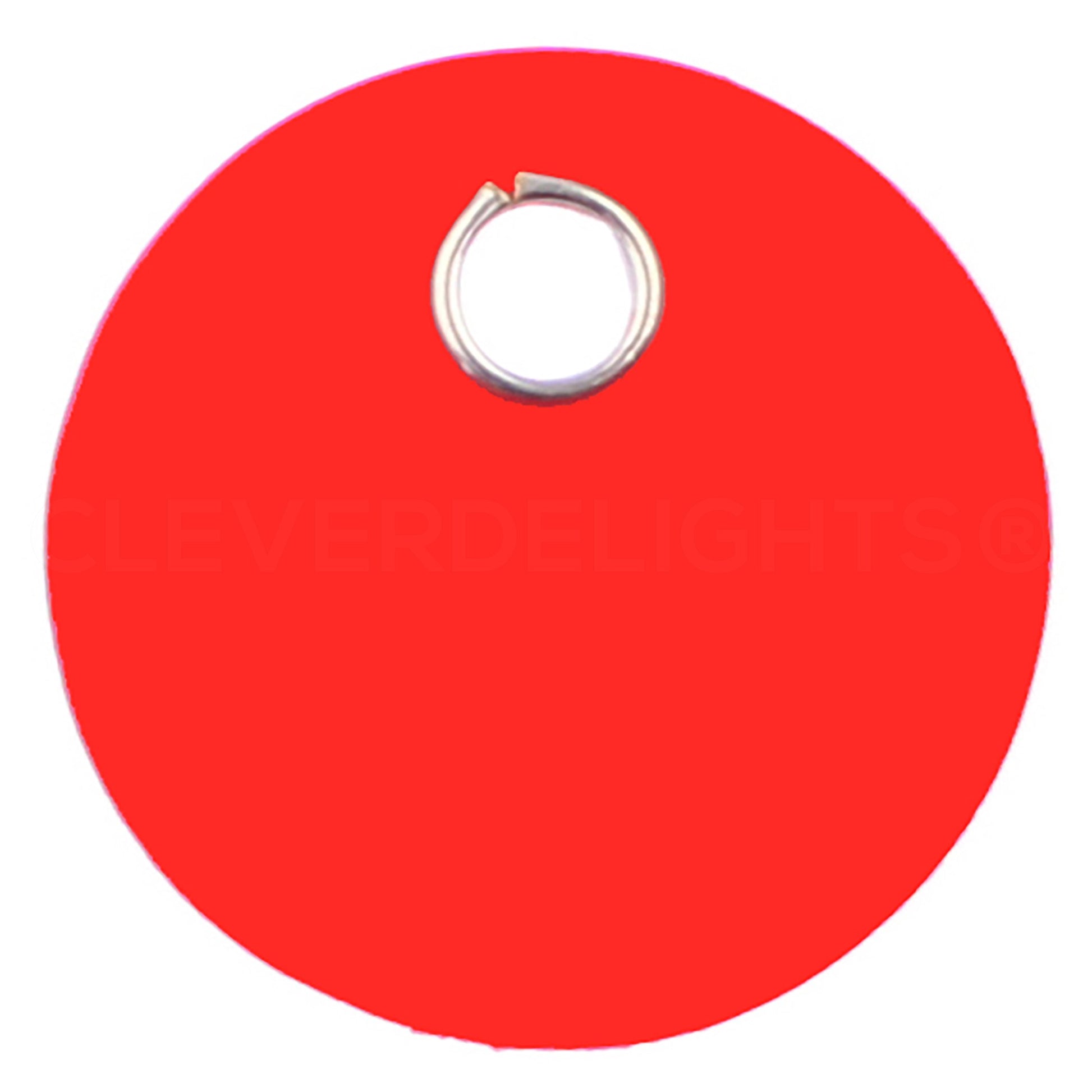 Red Plastic Tags - 1" Round