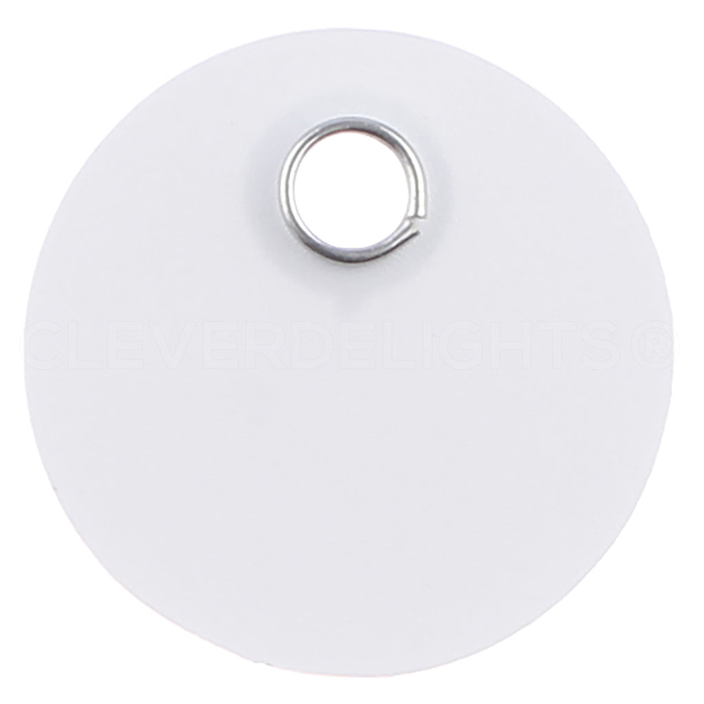 White Plastic Tags - 1" Round