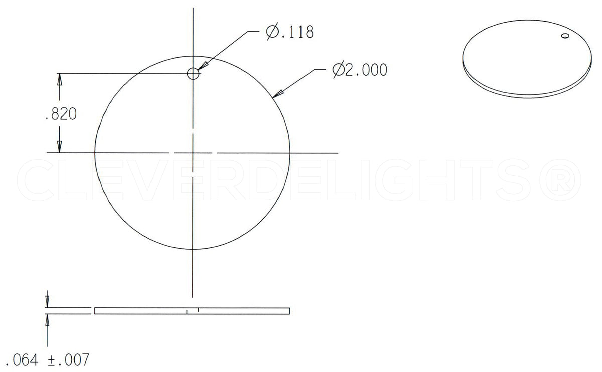 2" Raw Aluminum Stamping Blanks - 3mm Hole - 14 Gauge (.063")