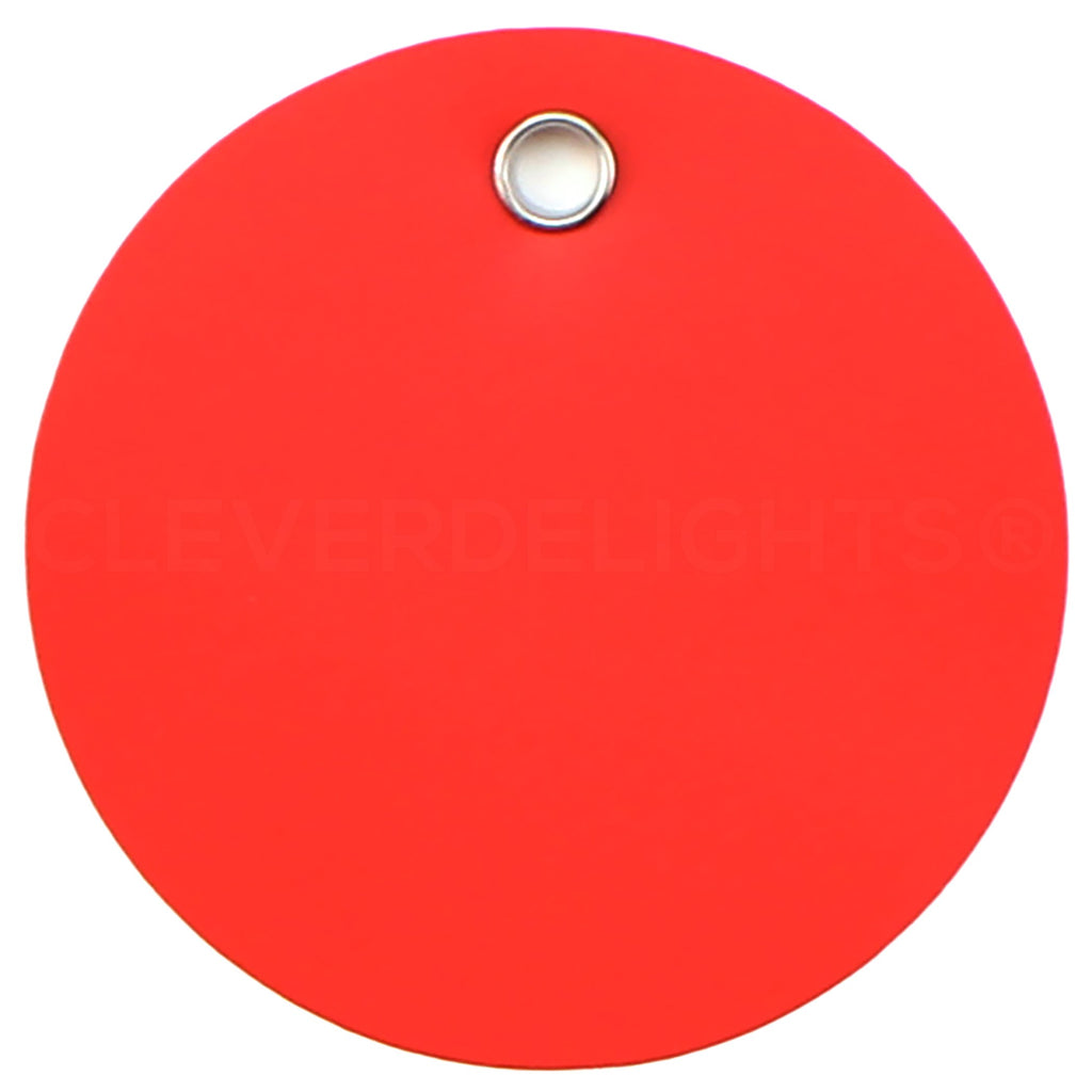 CleverDelights 100 Pack - Red Plastic Tags - 2 Round - Tear-Proof and Waterproof - Inventory Asset Identification Price Tags