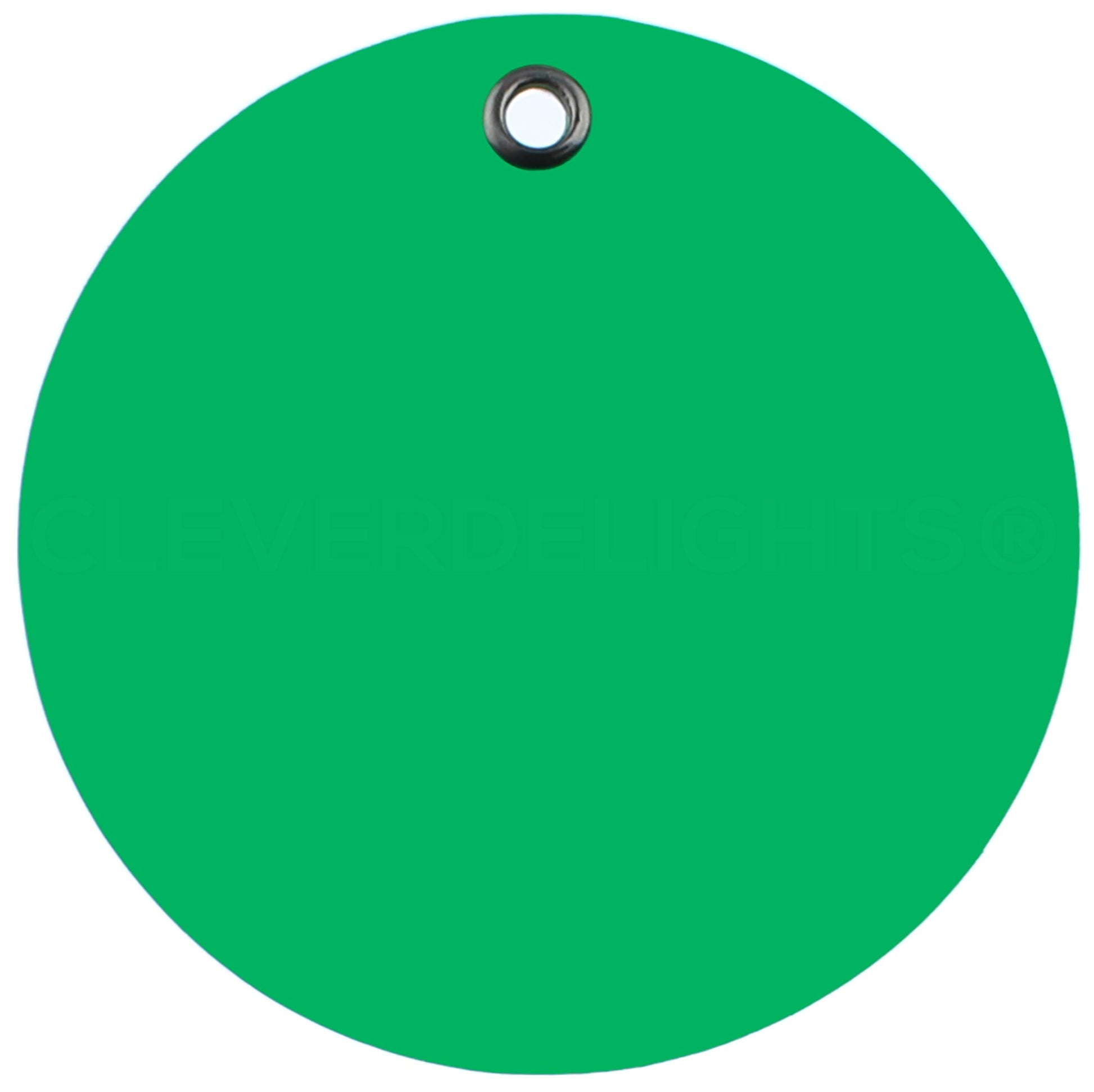Green Plastic Tags - 3" Round