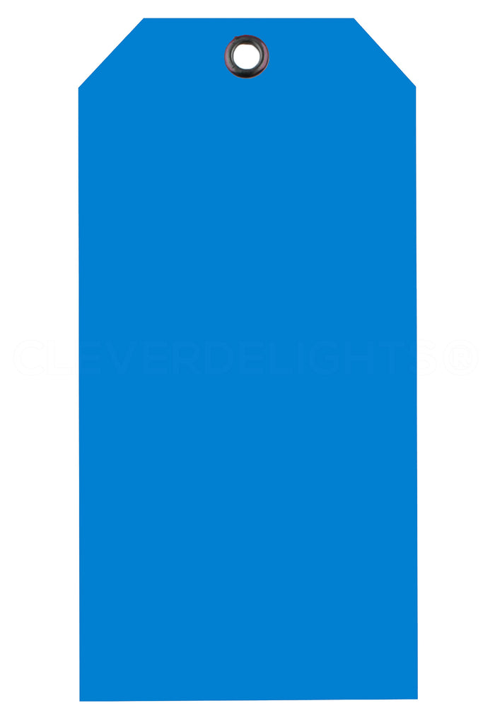 CleverDelights Blue Plastic Tags - 4.75