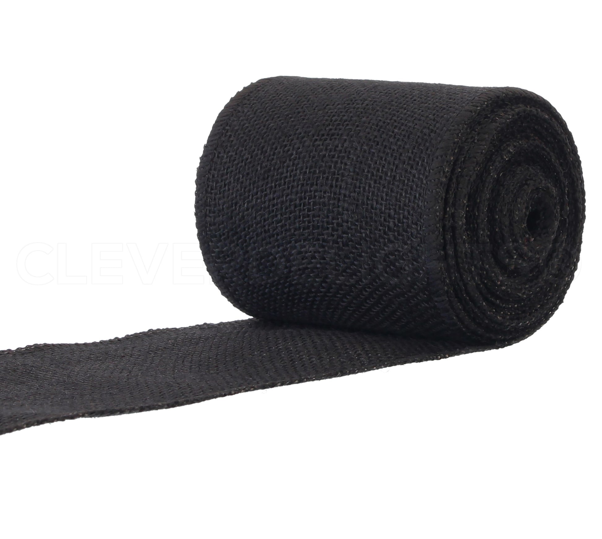 4" Black Burlap Ribbon - Wired Edges - 10 Yards