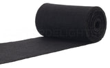 6" Black Burlap Ribbon - Wired Edges - 10 Yards