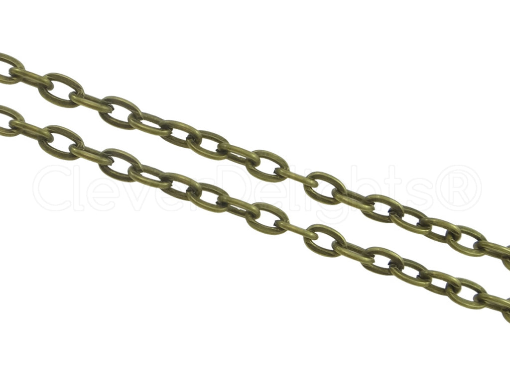Cable Chain - 2x3mm Link - Antique Bronze Color