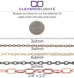 Cable Chain - 4x6mm Link - Antique Bronze Color