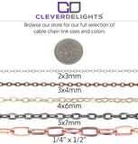 Cable Chain - 3x4mm Link - Platinum Silver Color