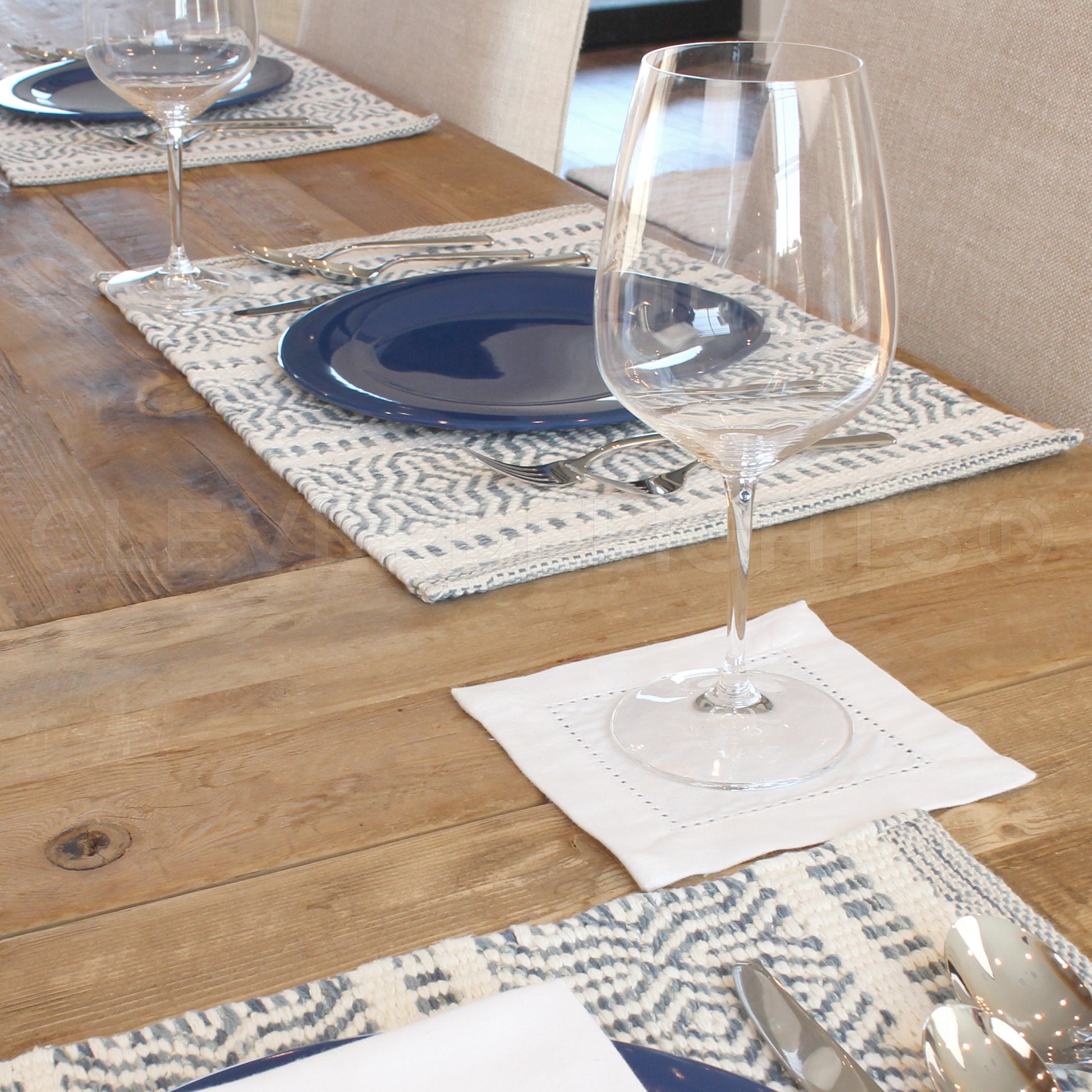 6" Heavyweight Hemstitch Cocktail Napkins - 100% Cotton - White