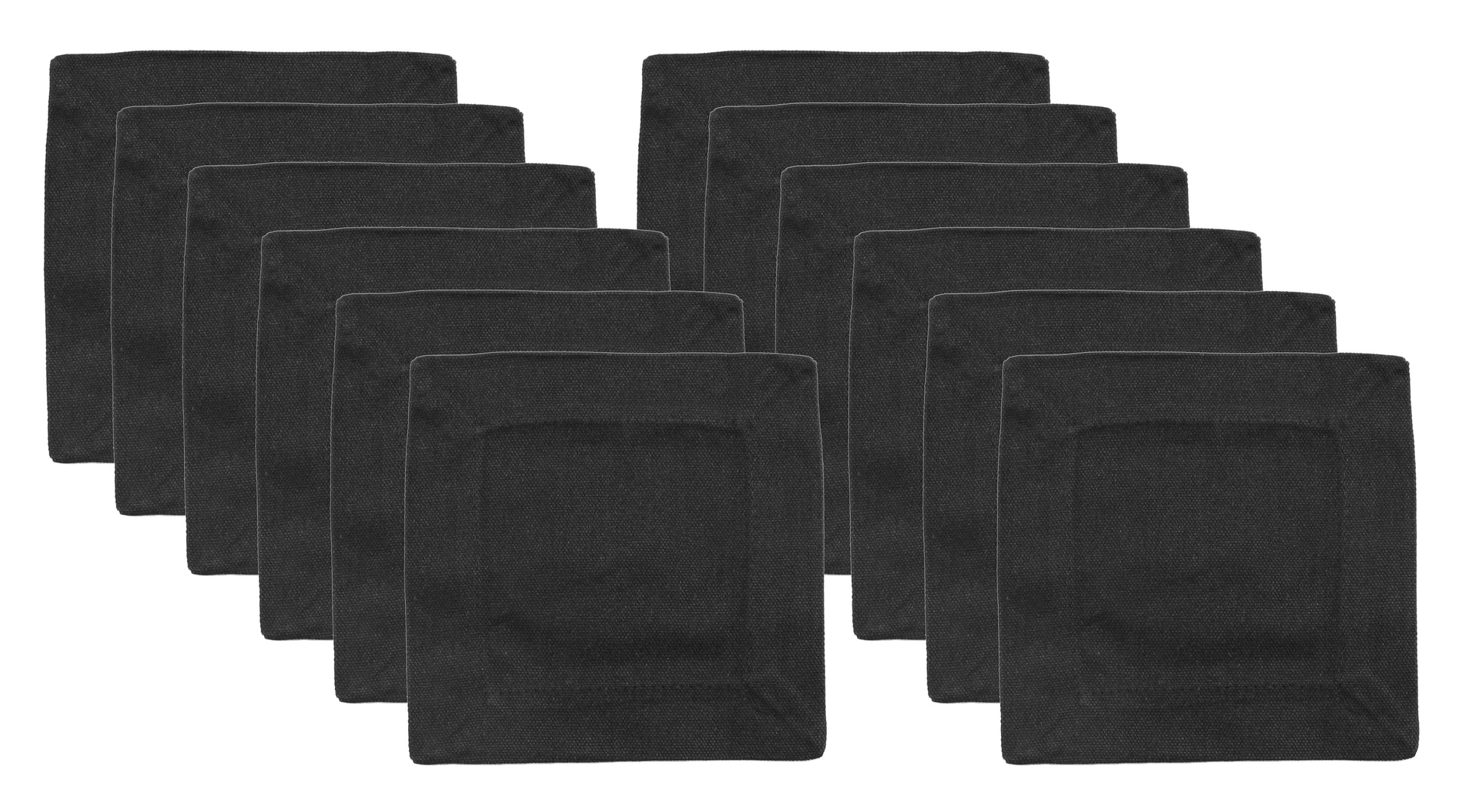 6" Cocktail Napkins - 100% Cotton Canvas - Black