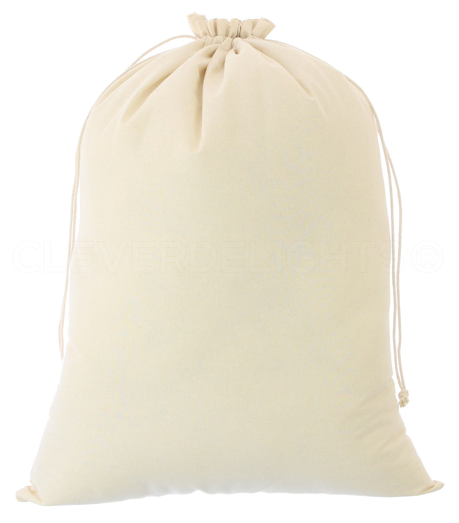 CleverDelights Cotton Muslin Bags - 18 x 24