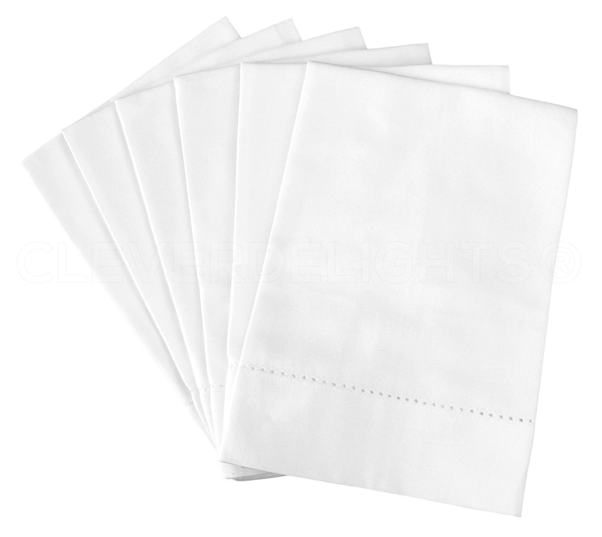 20" Heavyweight Hemstitch Dinner Napkins - 100% Cotton - White