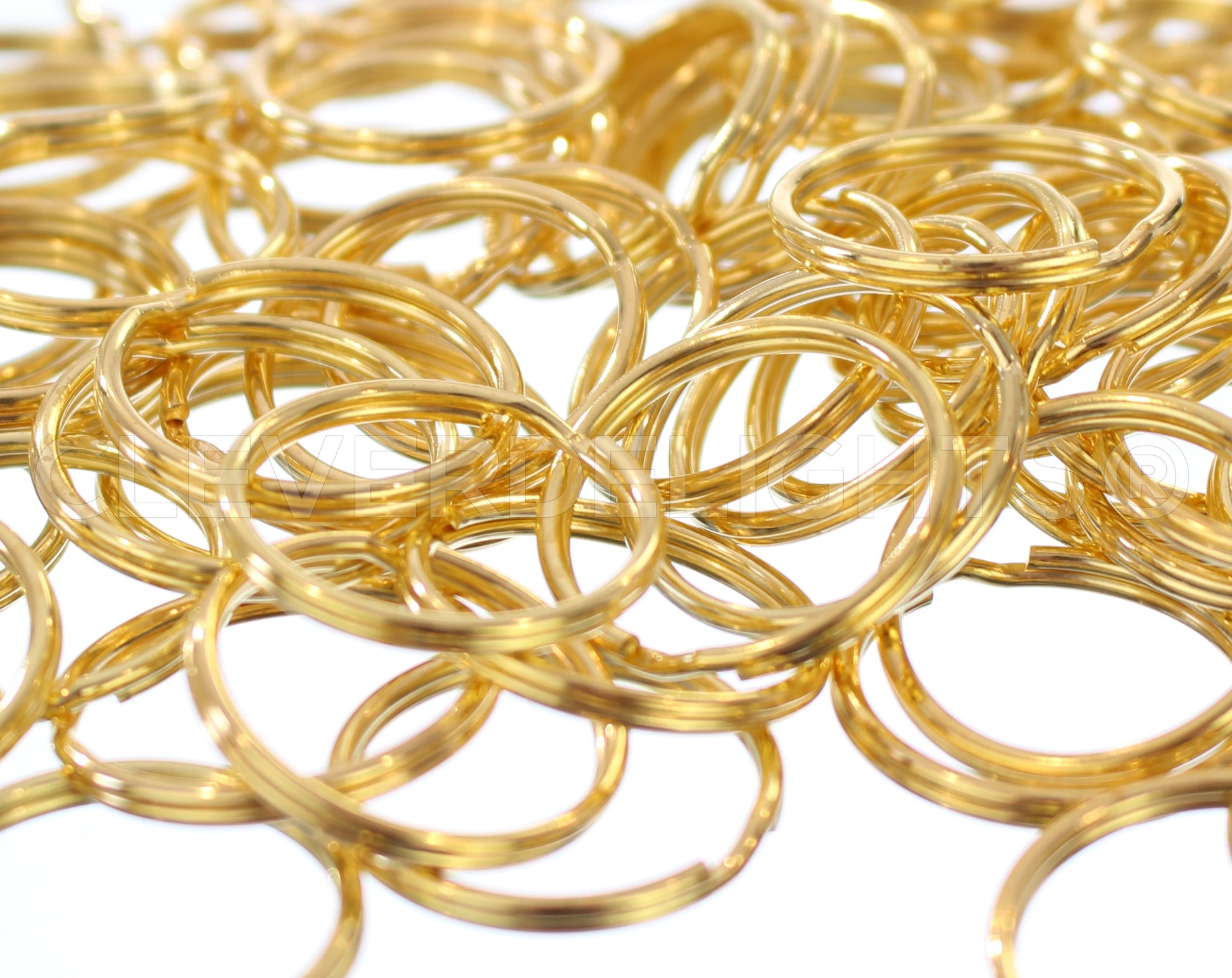 1" Key Fob Hardware Sets With Key Rings - Gold Color