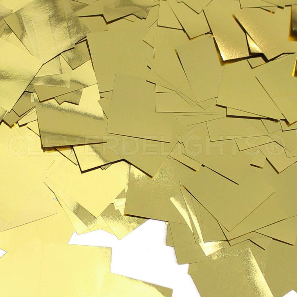 1" Square Shiny Confetti - Metallic Colors - Bulk 10oz Can