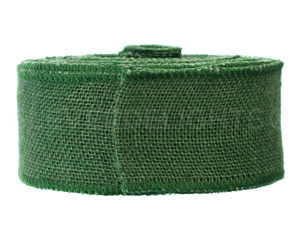 2.5" Green Burlap Ribbon - Wired Edges - 25 Yards