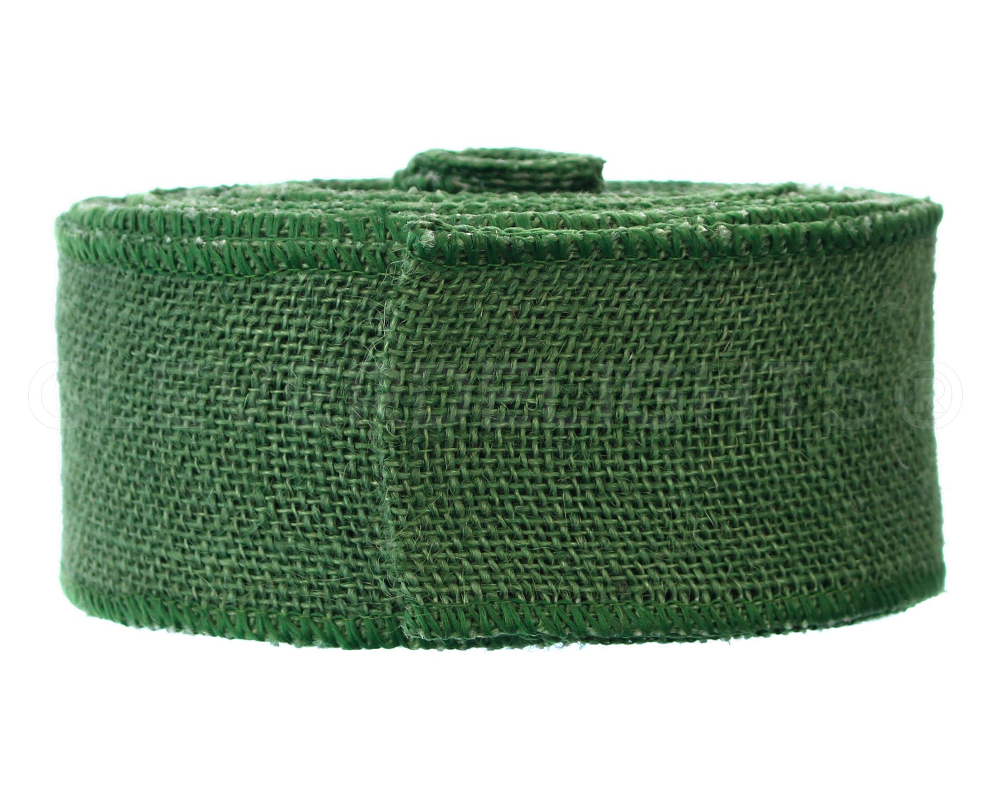 2.5" Green Burlap Ribbon - Wired Edges - 25 Yards