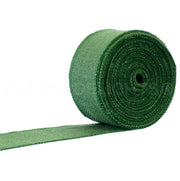 2.5" Green Burlap Ribbon - Wired Edges - 25 Yards