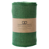 6" Green Burlap Ribbon - Wired Edges - 10 Yards