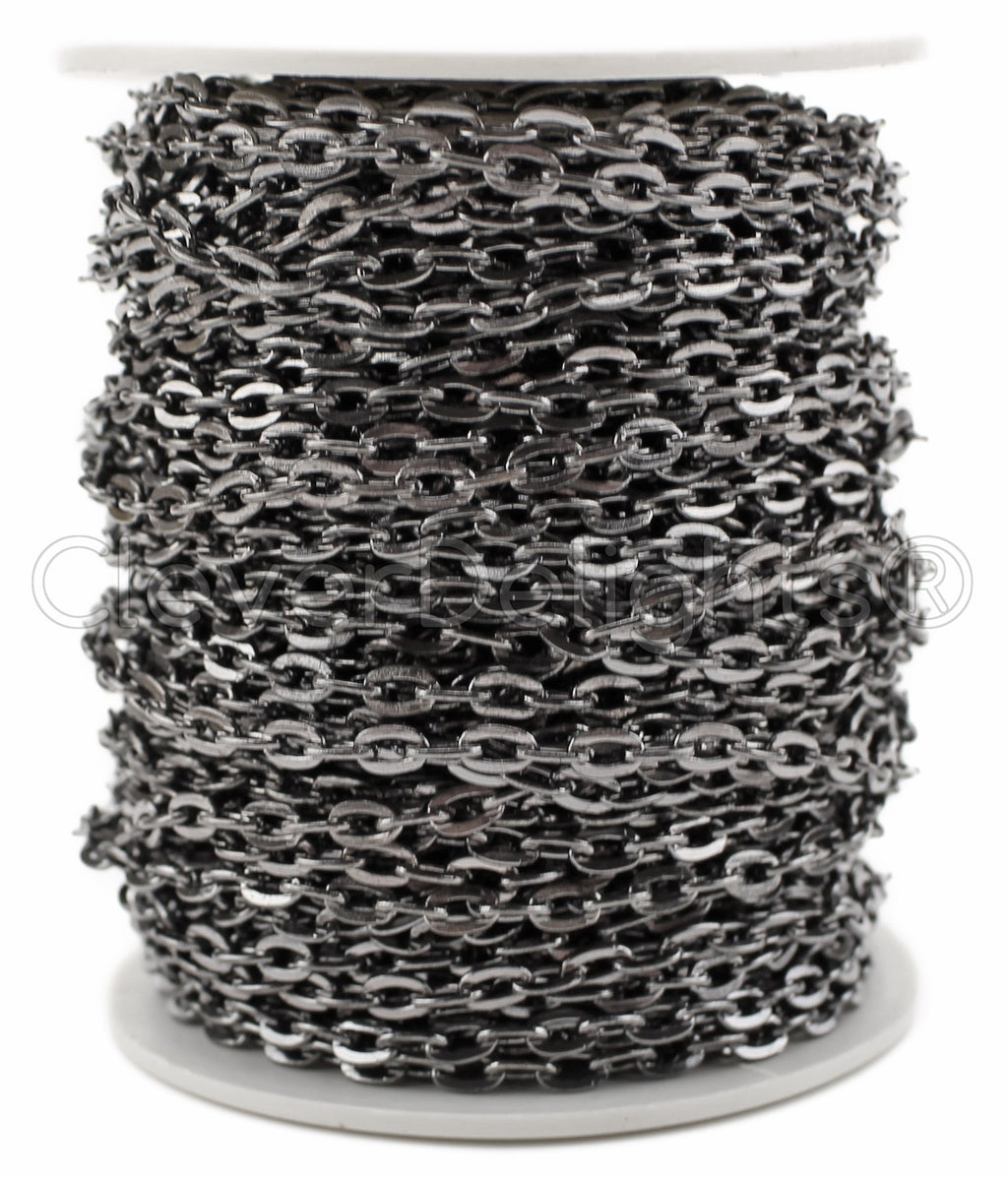 Cable Chain - 4x6mm Link - Gunmetal Color