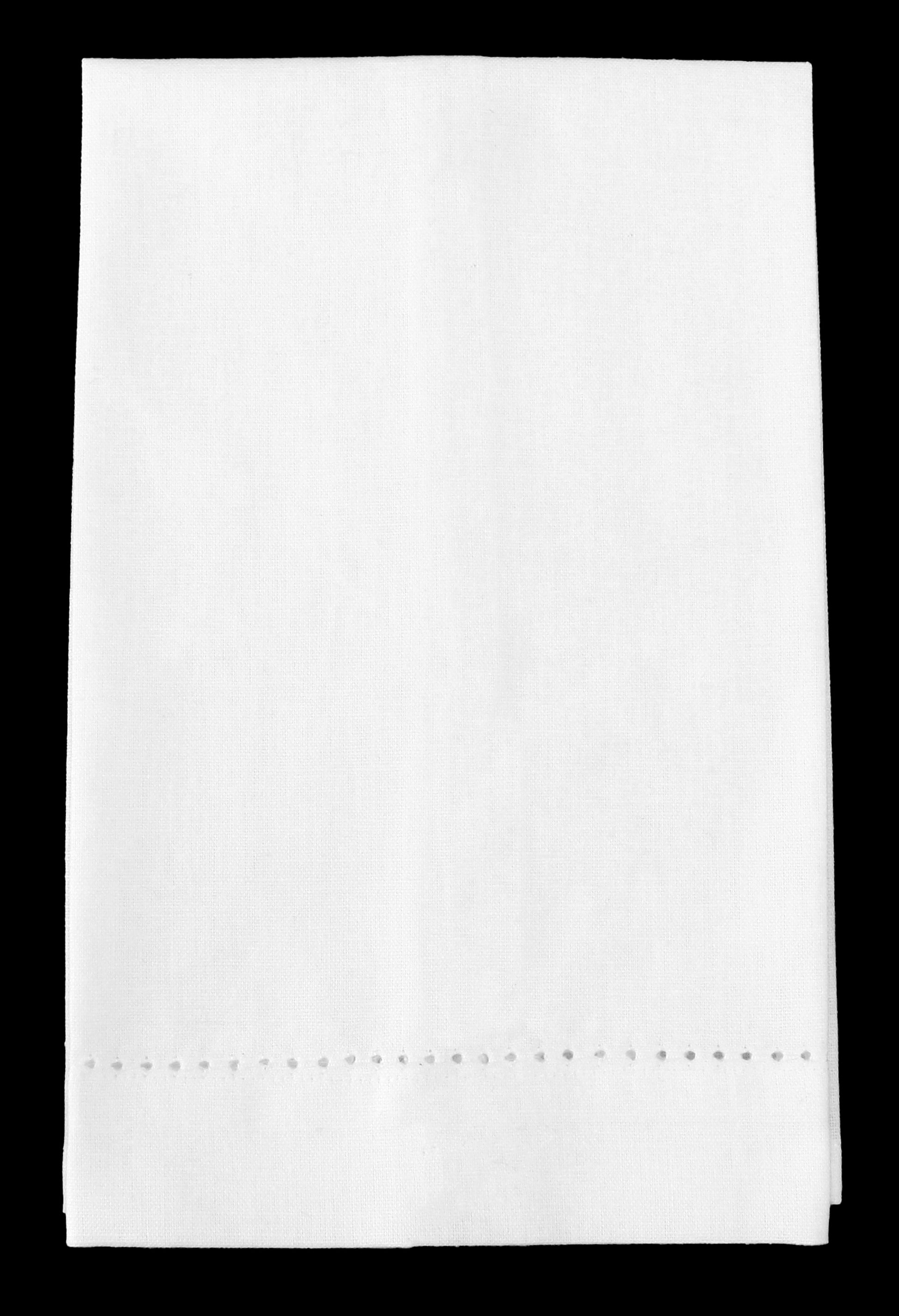 Heavyweight Hemstitch Fingertip Towels - 100% Cotton - White