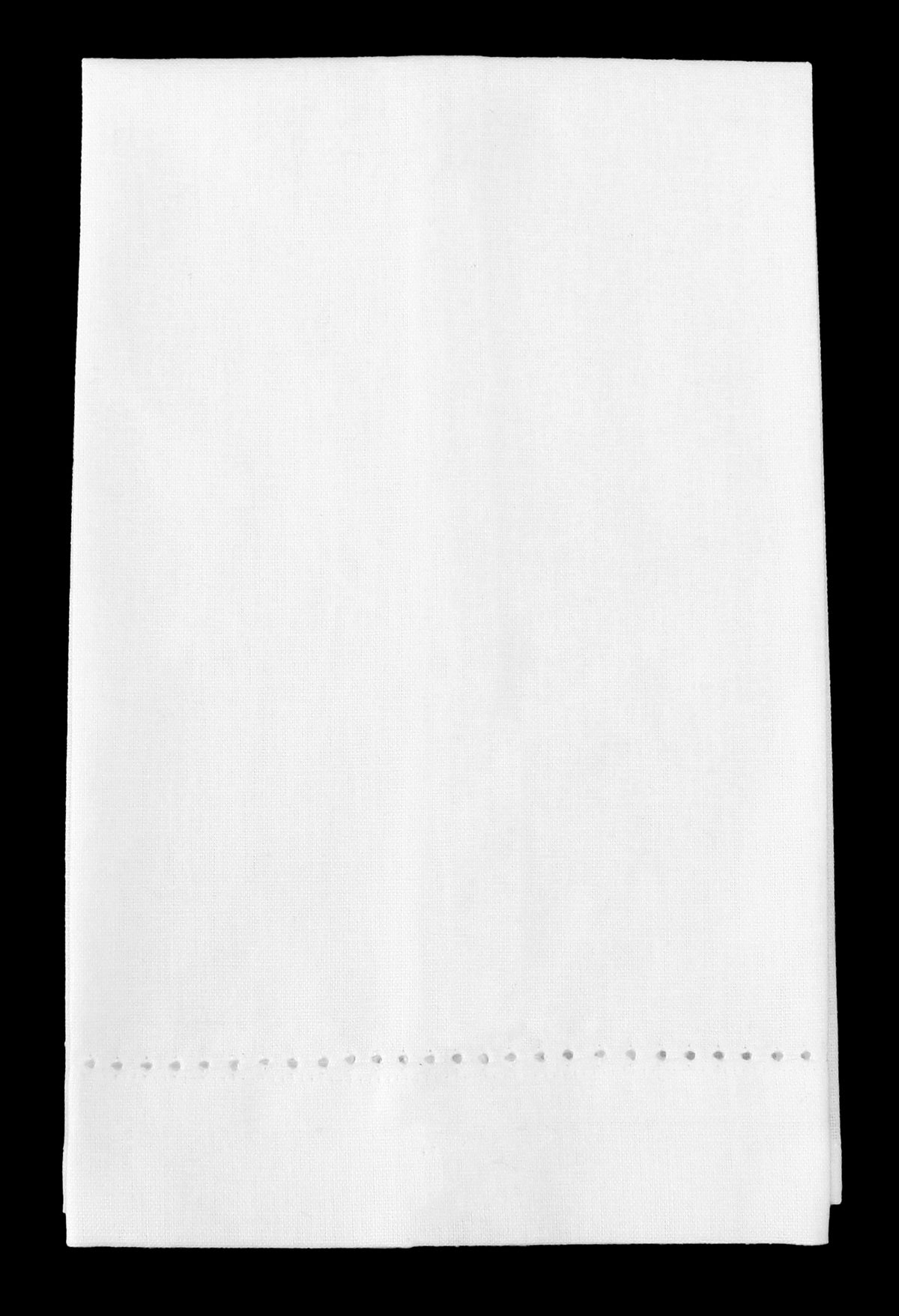 Heavyweight Hemstitch Fingertip Towels - 100% Cotton - White