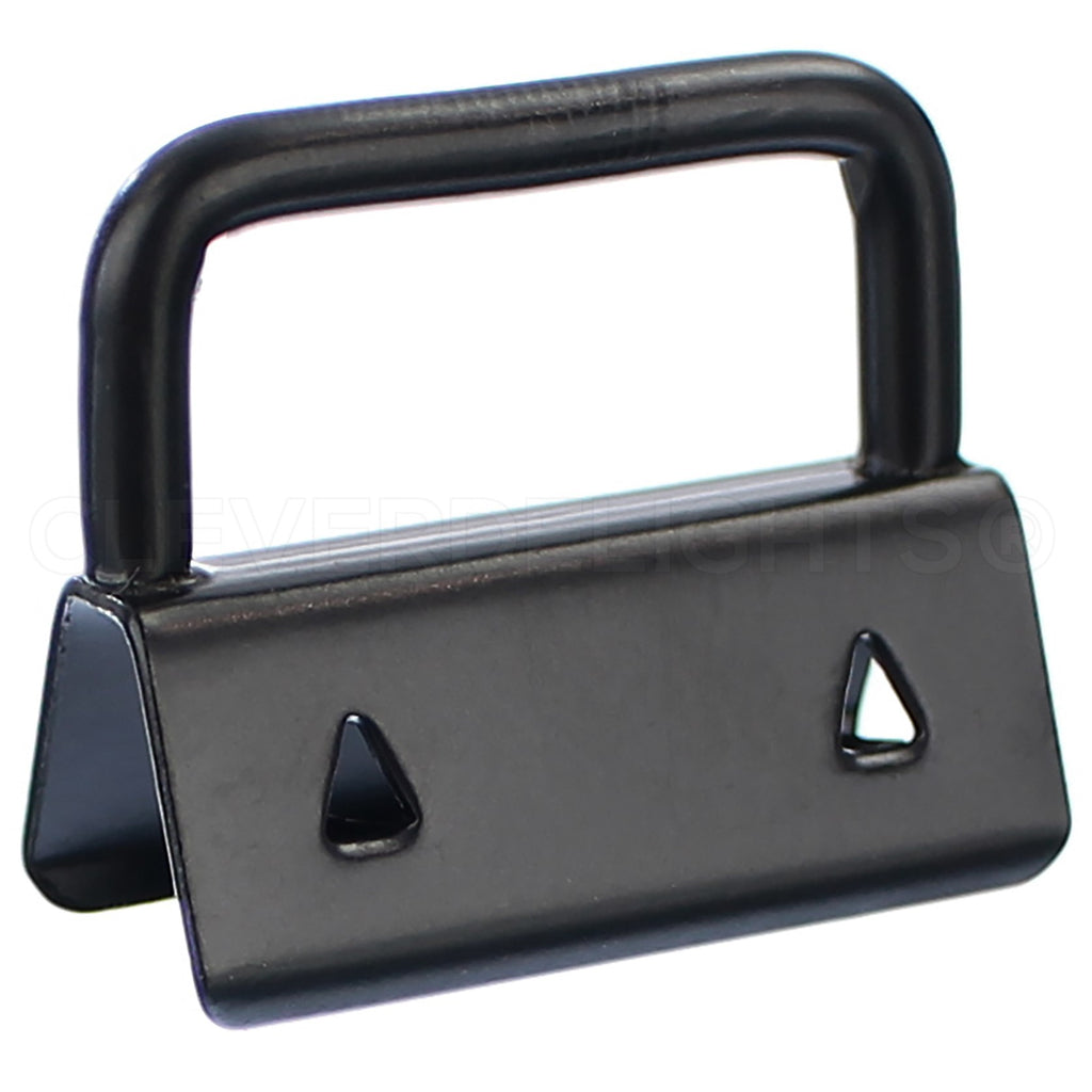 1" Key Fob Hardware Sets With Key Rings - Dark Black Color