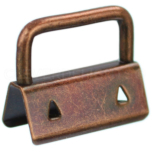 1" Key Fob Hardware Sets With Key Rings - Antique Copper Color