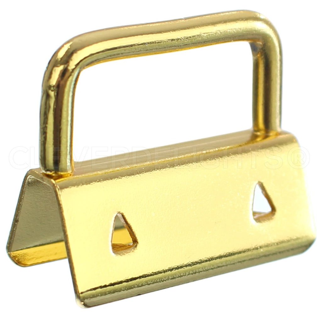 1" Key Fob Hardware Sets With Key Rings - Gold Color