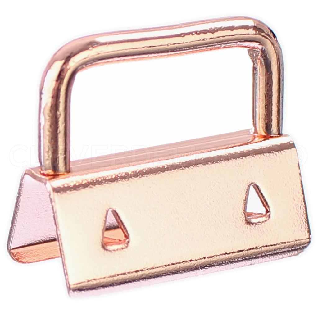 1" Key Fob Hardware Sets With Key Rings - Rose Gold Color