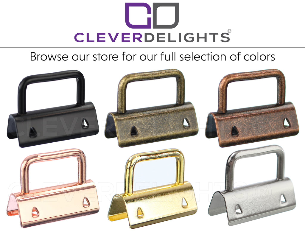 1.25" Key Fob Hardware Sets With Key Rings - Rose Gold Color