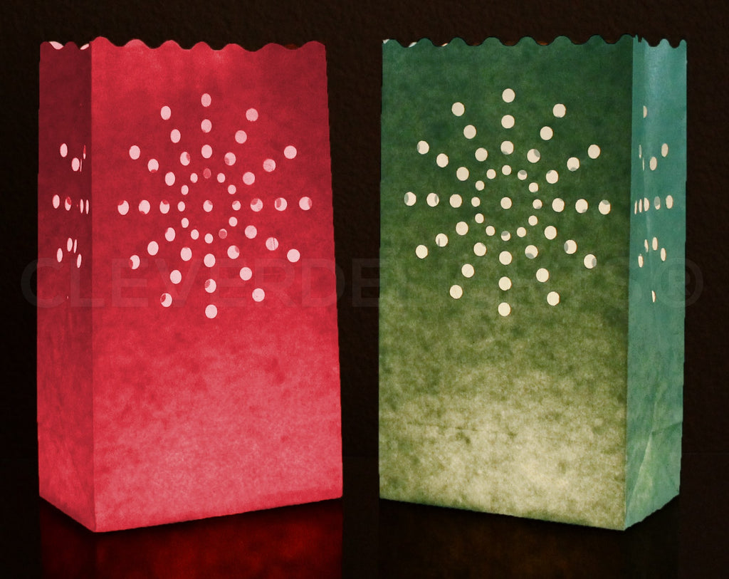 Luminary Bags - Sunburst - Red & Green