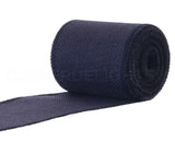 4" Navy Burlap Ribbon - Wired Edges - 10 Yards