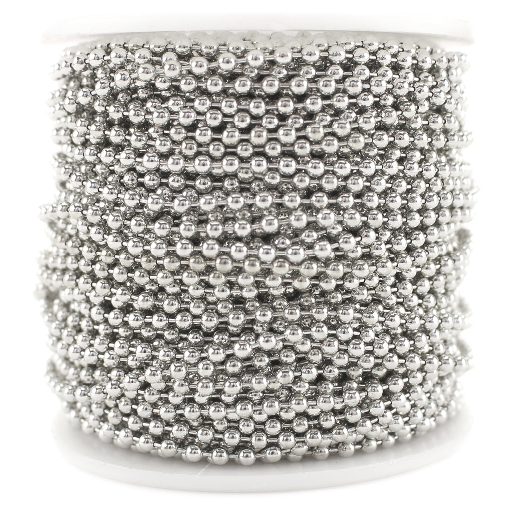 2.0mm Ball Chain - Platinum Silver Color