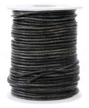 1.5mm Leather Round Cord - Distressed Black