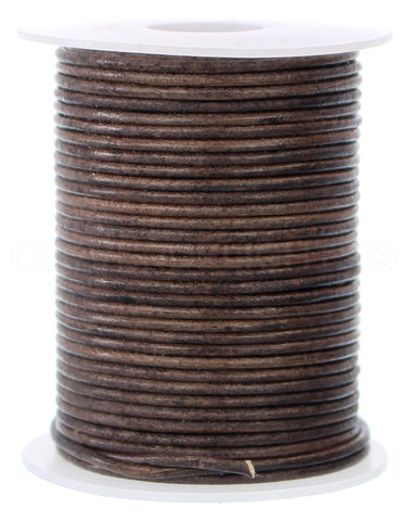1.5mm Leather Round Cord - Dark Brown