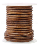 3.5mm (1/8") Leather Round Cord - Brown