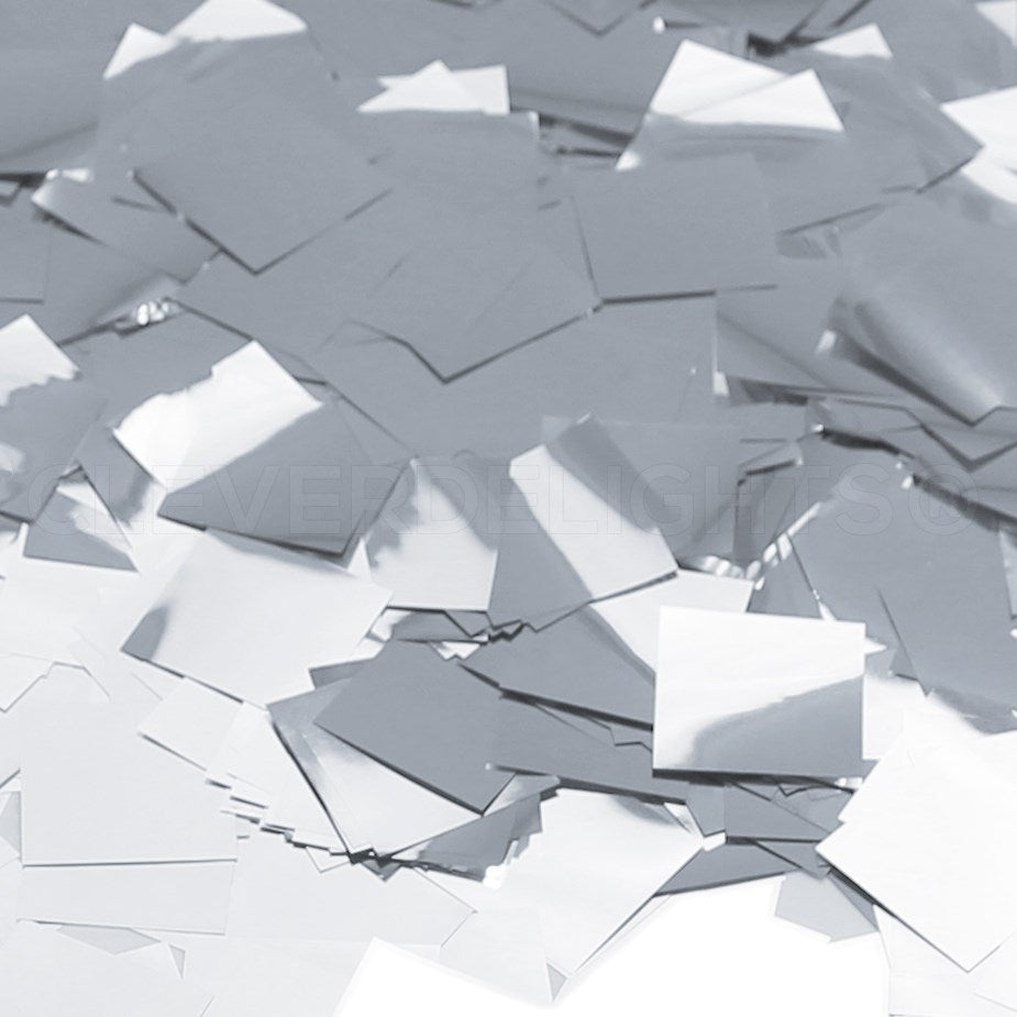 1" Square Shiny Confetti - Metallic Colors - Bulk 10oz Can