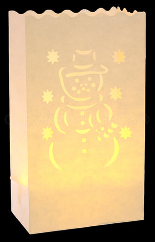 Luminary Bags - Snowman - White