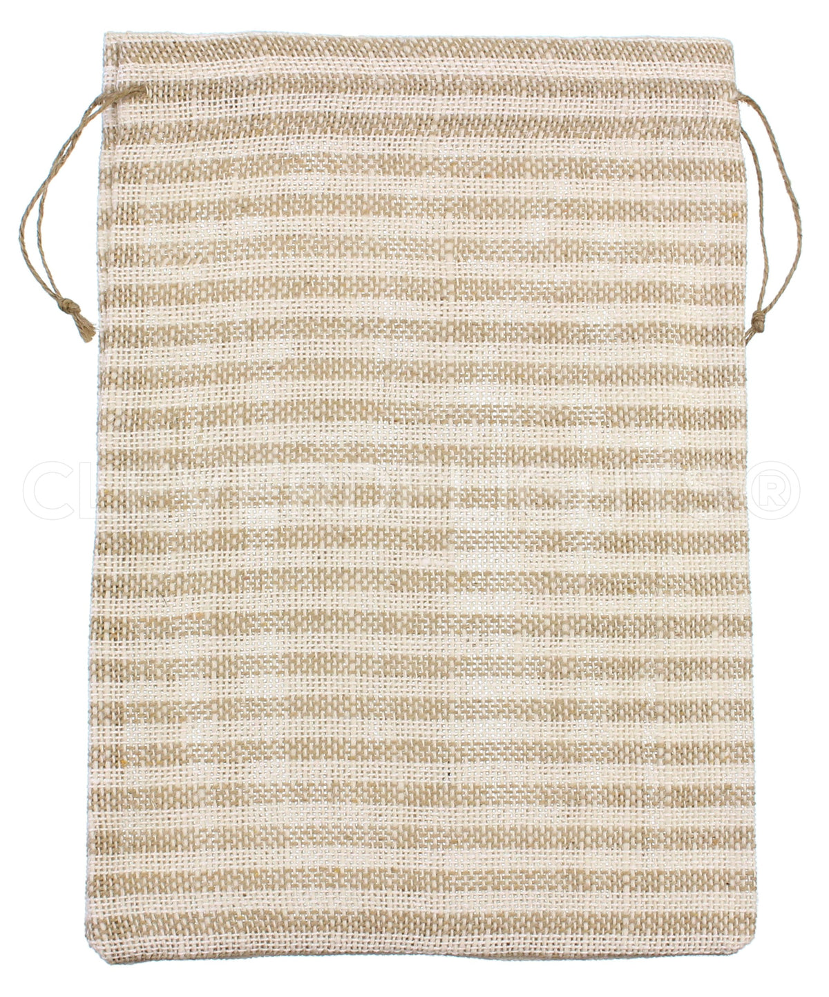 Natural/Ivory Stripe Burlap Bags - 10" x 14"