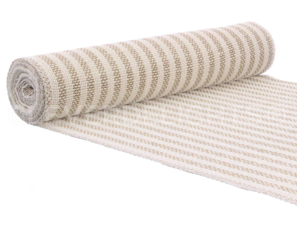 12" Natural/Ivory Stripe Burlap Roll - 5 Yards