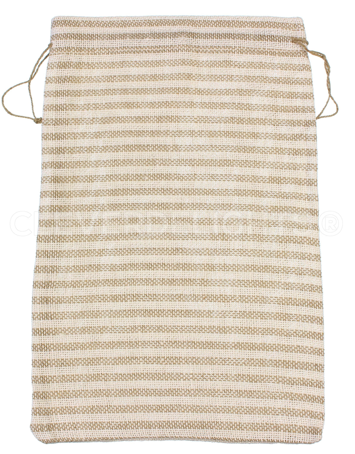 Natural/Ivory Stripe Burlap Bags - 12" x 18"