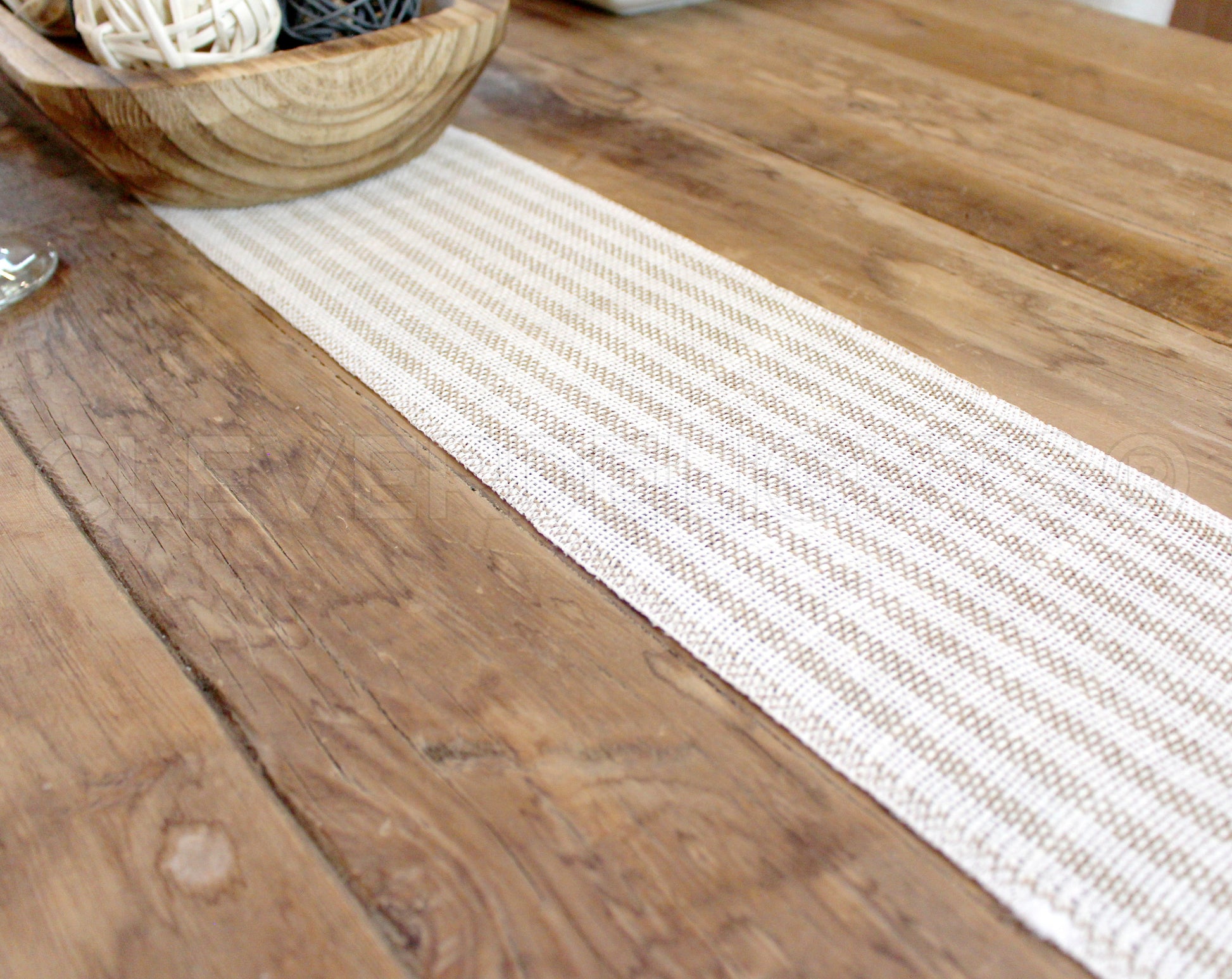 6" Natural/Ivory Stripe Burlap Roll - 10 Yards